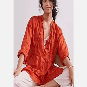 Anthropologie Pilcro Tunic Top Rust